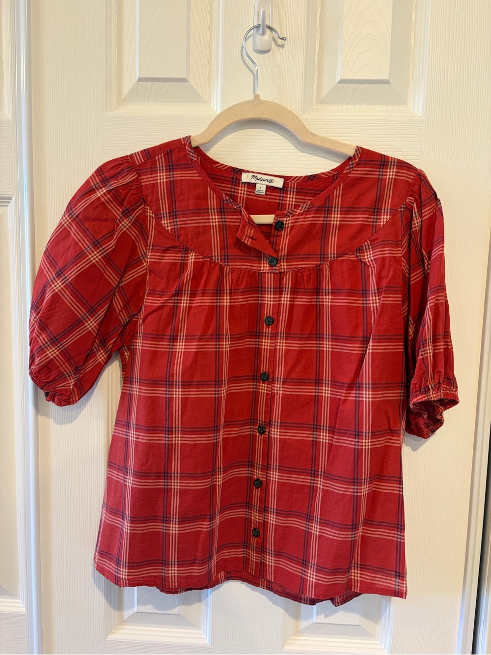 Madewell Plaid Button-Front Blouse